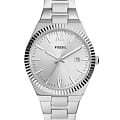 Fossil Fossil Scarlette ES5300  ES5300 кварцевые женские часы  серебристый циферблат, браслет нержавеющая сталь — вид спереди