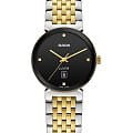 Rado Rado Florence Classic Diamonds R48913703 Classic R48913703 кварцевые женские часы  черный циферблат, браслет сталь c pvd покрытием — вид спереди