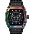 Philipp Plein Philipp Plein The Hexagon PWPUA0324  PWPUA0324 кварцевые женские часы  черный циферблат, браслет силикон — вид спереди