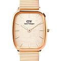 Daniel Wellington Daniel Wellington Marlon Wire Linen Rose Gold DW00100815  DW00100815 кварцевые женские часы  золотой циферблат, браслет нержавеющая сталь с pvd-покрытием — вид спереди