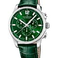 Candino Candino Chronograph C4745/3  C4745/3 кварцевые мужские часы  зеленый циферблат, браслет кожаный — вид спереди