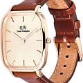 Daniel Wellington Daniel Wellington Marlon St Mawes Linen Rose Gold DW00100816  шведские женские часы на браслете кожаный боковой вид