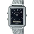 Casio Casio Collection MTP-B205M-1EDF (MTP-B205M-1E)  MTP-B205M-1E кварцевые мужские часы  черный циферблат, браслет нержавеющая сталь — вид спереди