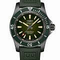 Breitling Breitling Superocean Automatic 46 Black Steel M173681A1L1S1  M173681A1L1S1 механические мужские часы  зеленый циферблат, браслет каучук — вид спереди