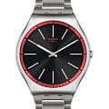 Swatch Swatch Skin Irony 42 SS07S129G  SS07S129G кварцевые мужские часы  черный циферблат, браслет нержавеющая сталь — вид спереди
