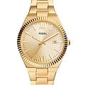Fossil Fossil Scarlette ES5299  ES5299 кварцевые женские часы  золотой циферблат, браслет нержавеющая сталь с ip-покрытием — вид спереди