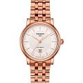 Tissot Tissot Carson Premium Powermatic 80 Lady T122.207.33.031.00 Carson T1222073303100 механические женские часы  белый циферблат, браслет сталь c pvd покрытием — вид спереди