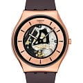Swatch Swatch Skin Irony 42 Lacquered SS07G107  SS07G107 кварцевые женские часы  золотой циферблат, браслет силикон — вид спереди