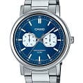 Casio Casio Collection MTP-E335D-2E1  MTP-E335D-2E1 кварцевые мужские часы  синий циферблат, браслет нержавеющая сталь — вид спереди