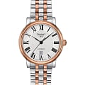 Tissot Tissot Carson Premium Automatic Lady T122.207.22.033.00 Carson T1222072203300 механические женские часы  белый циферблат, браслет сталь c pvd покрытием — вид спереди