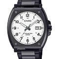 Casio Casio Collection MTP-E715D-7A  MTP-E715D-7A кварцевые мужские часы  белый циферблат, браслет нержавеющая сталь с ip-покрытием — вид спереди